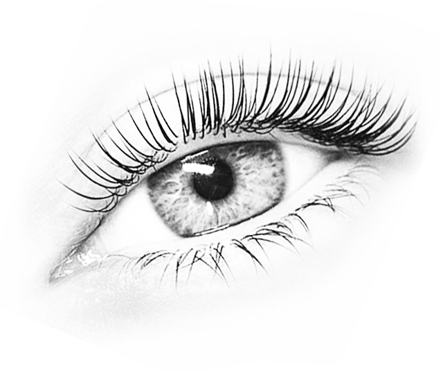 Black and white photo of a girl's eye