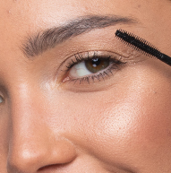 A close up of an model's eye